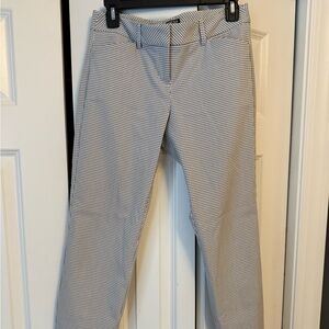 Express Editor White Checkered Dress Pants, Low Rise Size 2